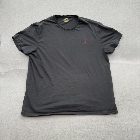 Polo Ralph Lauren Shirt Mens XL Black Embroidered Pony Logo Crewneck T-Shirt Tee - Picture 1 of 8